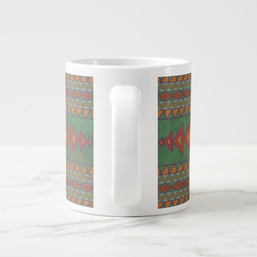 Südwest-Sagebrush Green Geometric Design Gigant C Jumbo-Tasse (Rückseite)