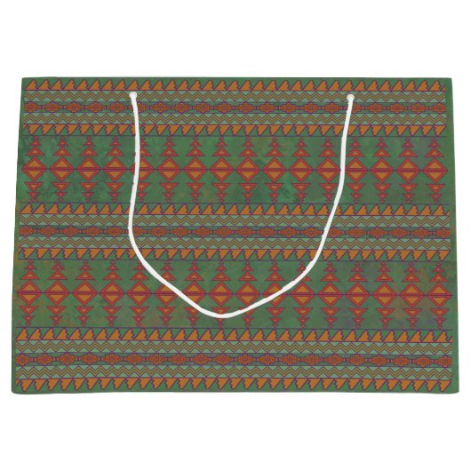 Südwest Sagebrush Green Geometric Design Large G Große Geschenktüte (Vorderseite)