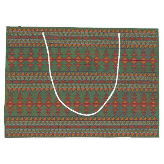 Südwest Sagebrush Green Geometric Design Large G Große Geschenktüte (Rückseite)