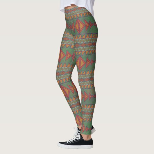 Südwest-Sagebrush Green Geometric Design Leging Leggings (Links)