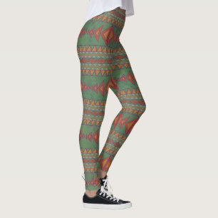 Südwest-Sagebrush Green Geometric Design Leging Leggings