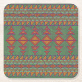 Südwest Sagebrush Green Geometric Design Square Rechteckiger Pappuntersetzer (Vorderseite)