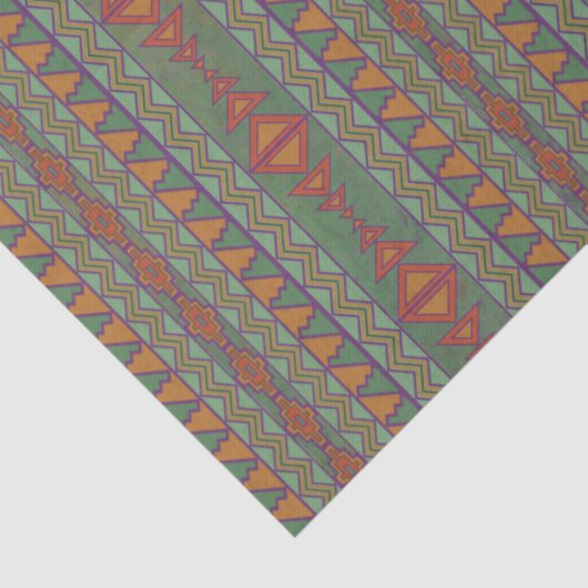 Südwest-Sagebrush Green Geometric Design Tissue Seidenpapier (Detail)