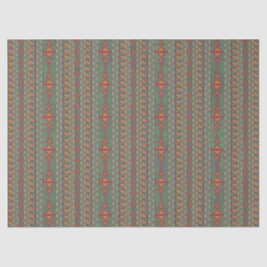Südwest-Sagebrush Green Geometric Design Tissue Seidenpapier (Vorderseite)