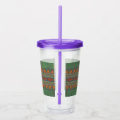 Südwest-Sagebrush Grünes geometrisches Design Acryltrinkbecher (Rechts)