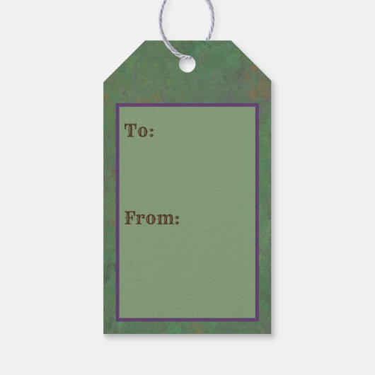 Südwest-Sagebrush Grünes geometrisches Design Geschenkanhänger (Rückseite)