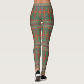 Südwest-Sagebrush Grünes geometrisches Design Leggings (Rückseite)