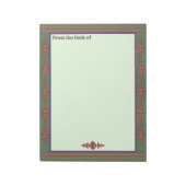 Südwest-Sagebrush Grünes geometrisches Design Notizblock (Rotiert)