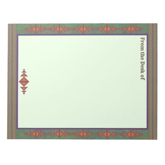 Südwest-Sagebrush Grünes geometrisches Design Notizblock (Vorderseite)