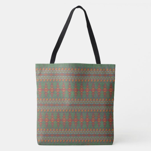 Südwest-Sagebrush Grünes geometrisches Design Tasche (Vorderseite)