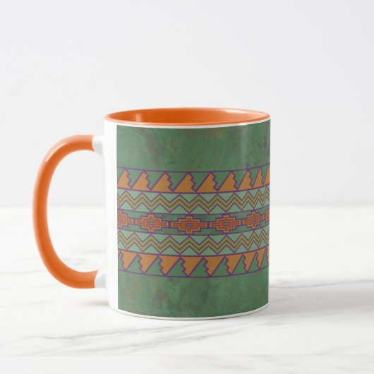 Südwest-Sagebrush Grünes geometrisches Design Tasse (Links)