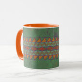 Südwest-Sagebrush Grünes geometrisches Design Tasse (Vorderseite Links)