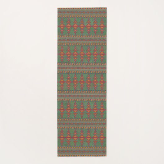 Südwest-Sagebrush Grünes geometrisches Design Yogamatte (Rückseite)
