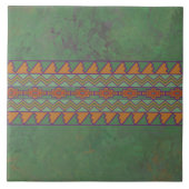 Südwest-Sagebrush Grünes geometrisches Muster Fliese (Vorderseite)