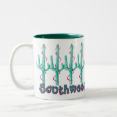 Südwest Saguaro Weihnachten Zweifarbige Tasse (Links)