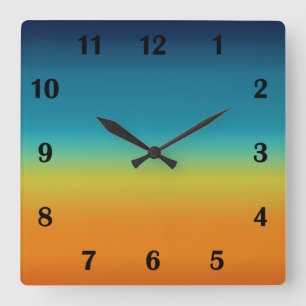 Südwest-Sonnenuntergang Quadratische Wanduhr