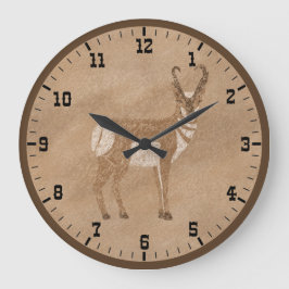 Südwest Stehend Pronghorn Antelope Old West Große Wanduhr