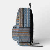 Südwest-Stil Blau und braun geometrisch Bedruckter Rucksack (Rechts)