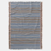 Südwest-Stil Blau und braun geometrisches Muster Decke (Vorderseite Vertikal)