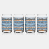 Südwest-Stil Blau und braun geometrisches Muster Dosenglas (Hinten)