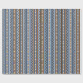 Südwest-Stil Blau und braun geometrisches Muster Geschenkpapier (Flach)
