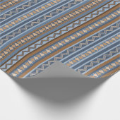 Südwest-Stil Blau und braun geometrisches Muster Geschenkpapier (Ecke)