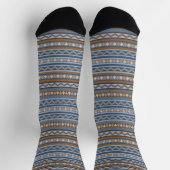 Südwest-Stil Blau und braun geometrisches Muster Socken (Oben)