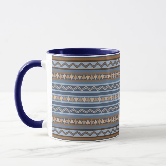 Südwest-Stil Blau und braun geometrisches Muster Tasse (Links)