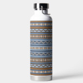 Südwest-Stil Blau und braun geometrisches Muster Trinkflasche (links)