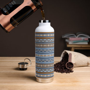 Südwest-Stil Blaues und Braunes geometrisches Must Trinkflasche