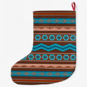 Südwest-Stil geometrisches Cameron-Gorge-Design Großer Weihnachtsstrumpf (Rückseite)