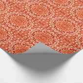 Südwest Sun Mandala Batik, Coral Orange Geschenkpapier (Ecke)