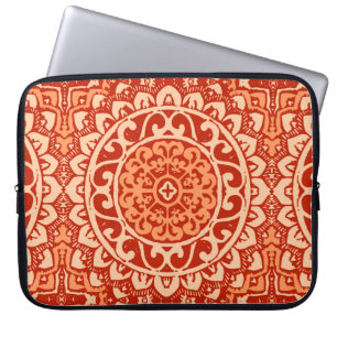 Südwest Sun Mandala Batik, Coral Orange Laptopschutzhülle