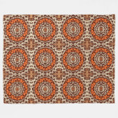Südwest Sun Mandala Batik, Rust & Brown Fleecedecke (Vorderseite (Horizontal))