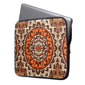 Südwest Sun Mandala Batik, Rust & Brown Laptopschutzhülle (Vorderseite Links)