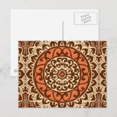 Südwest Sun Mandala Batik, Rust & Brown Postkarte (Vorne/Hinten)