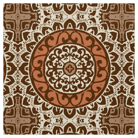 Südwest Sun Mandala Batik, Rust & Brown Stoff (Muster)