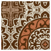 Südwest Sun Mandala Batik, Rust & Brown Stoff (Nahaufnahme)