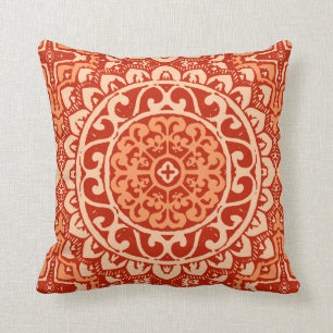 Südwest Sun Mandala, Coral Orange Kissen