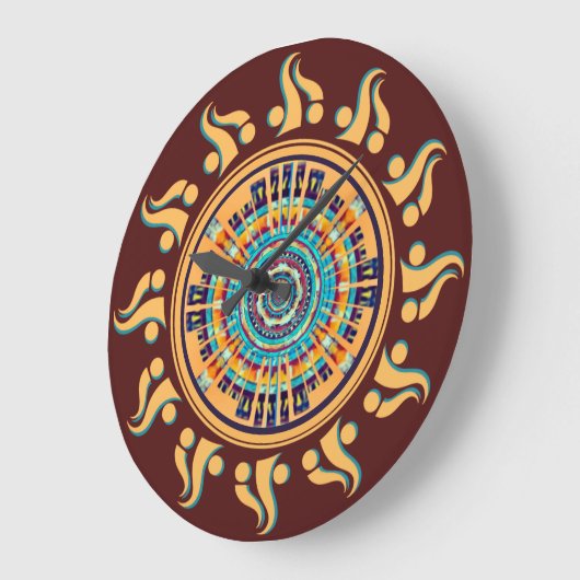 Südwest Sun Mandala Wall Clock Große Wanduhr (Winkel)
