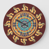 Südwest Sun Mandala Wall Clock Große Wanduhr (Vorderseite)