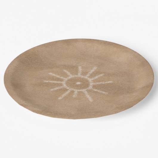 Südwest Sun Petroglyph Pappteller (Schrägansicht)