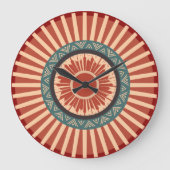 Südwest Sun Stamm Mandala Wall Clock Große Wanduhr (Vorderseite)