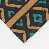 Südwest-Tan Türkise Schwarzes Aztec-Muster Fleecedecke (Ecke)