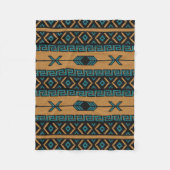 Südwest-Tan Türkise Schwarzes Aztec-Muster Fleecedecke (Vorderseite)