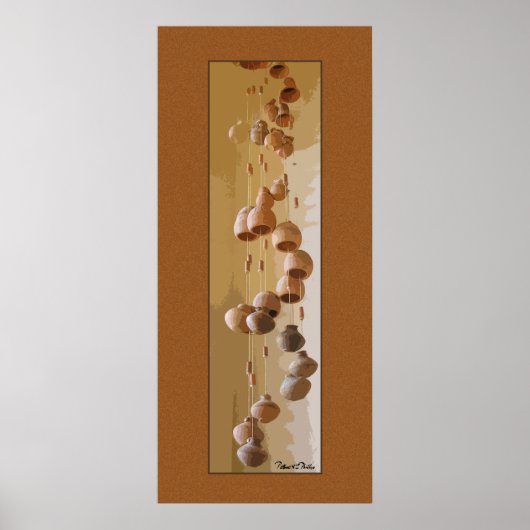 Südwest Terra Cotta Wind Chime Still Life Poster (Vorne)
