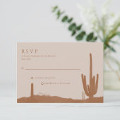Südwest Terracotta Wüste Cactus Wedding RSVP Karte (Stehend Vorderseite)