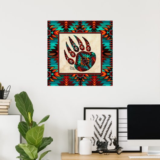 Südwest Tribal Bear Paw Poster (Heimbüro)