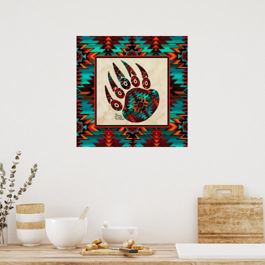 Südwest Tribal Bear Paw Poster (Küche)