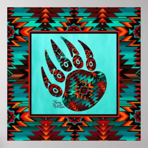Südwest Tribal Bear Paw Poster